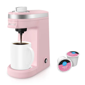 CHULUX Mini Coffee Maker front view showing K-Cup compatibility for quick brewing