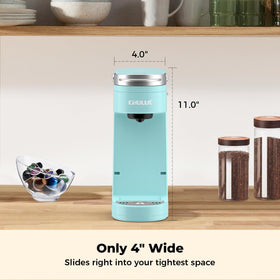 CHULUX Slim top view highlights simple one-button operation and cyan finish.