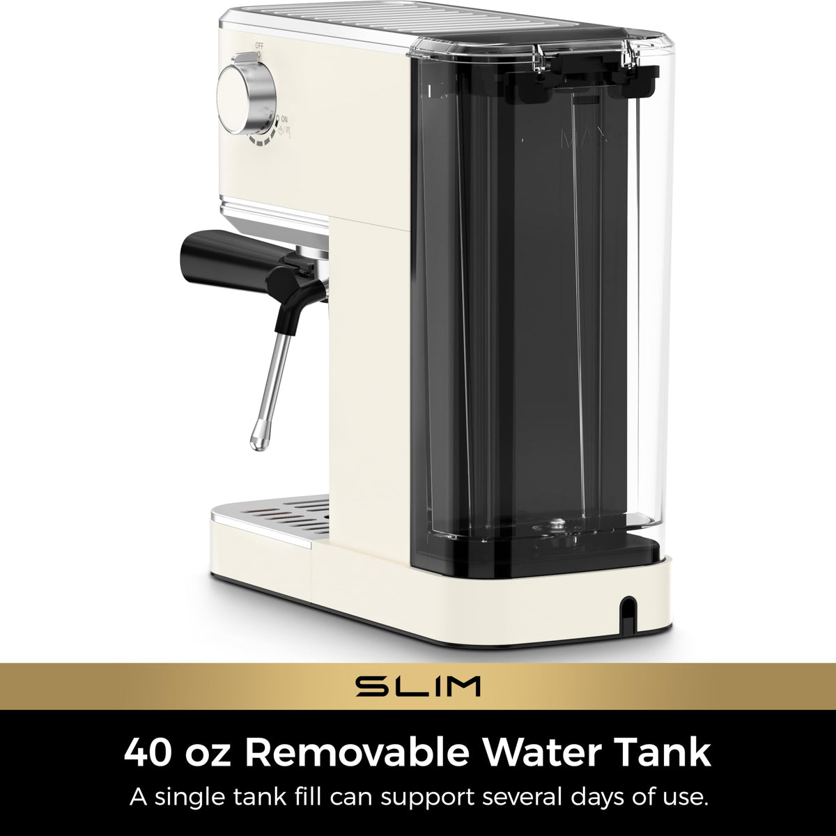 CHULUX Slim Espresso Machine brew head visible—pressure gauge for better control