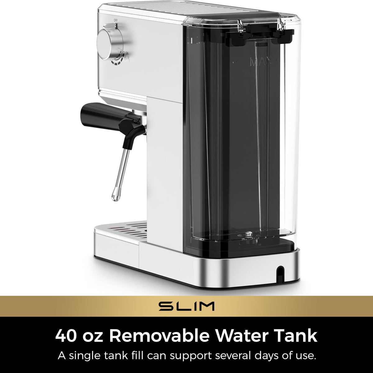 CHULUX Slim Espresso Machine drip tray setup for mess-free pouring