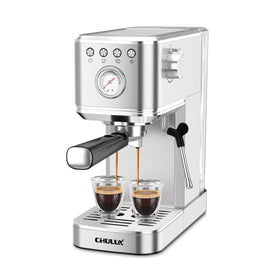 CHULUX Slim Espresso Machine front view showcases compact design for small spaces