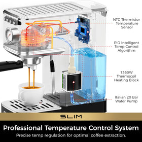 CHULUX preinfusion feature shown for balanced extraction with every shot.
