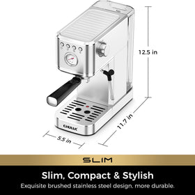 CHULUX Slim Espresso Machine stainless steel body for modern kitchens