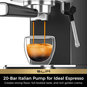 CHULUX Slim Espresso Machine steam wand foams milk for lattes.