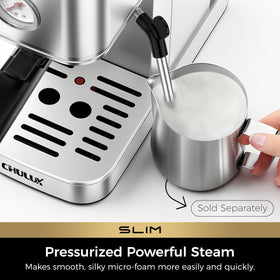 CHULUX Slim Espresso Machine steam wand in action for lattes and cappuccinos