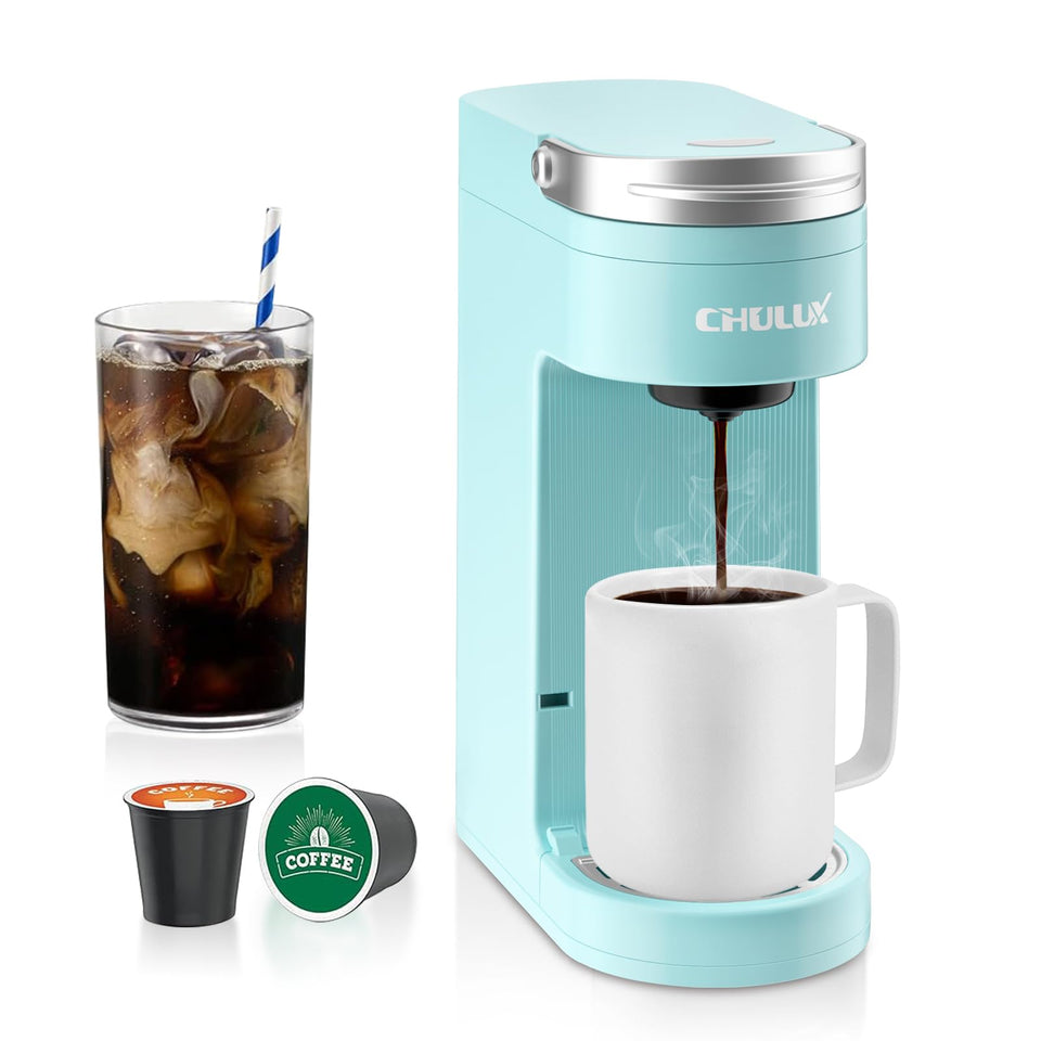 CHULUX Slim front view shows compact single-serve coffee maker for small spaces.