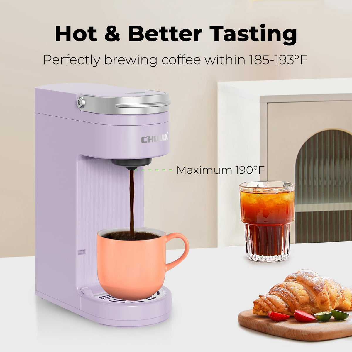 CHULUX Slim travel mug clearance up to 7.3 inches without tray