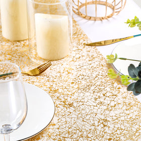 Chumia gold runner with neat edges for a polished table setting