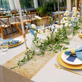 Chumia 12x85 inch length fits most banquet tables and can be trimmed
