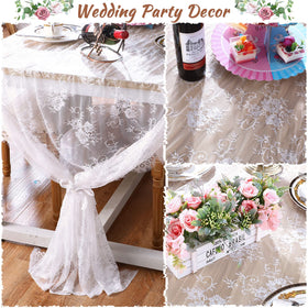 Chumia outdoor wedding lace tablecover offers versatile decoration options.
