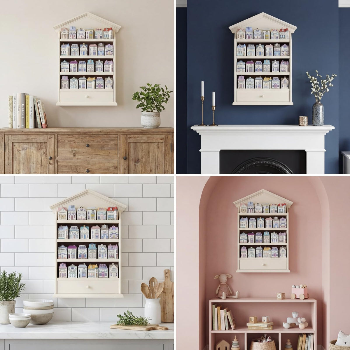 Chunful wall-mounted spice rack with drawer, shown front for easy access.