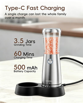 Chunyee grinder with 6-level coarseness adjustment for precise texture control.
