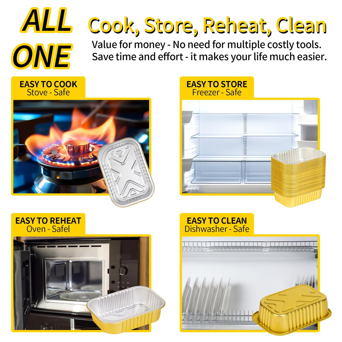 CHUPEI multi-use pan for oven, air fryer, grill, and fridge storage.