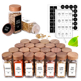 Churboro 24 spice jars with glass bodies offer quick visibility on any rack