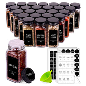 Churboro 25 spice jars set for organized kitchen storage.