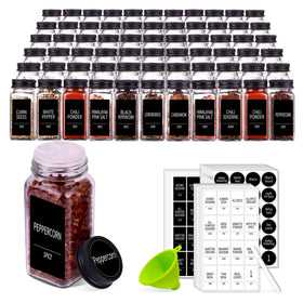 Churboro glass spice jars in square 4oz for clear visibility