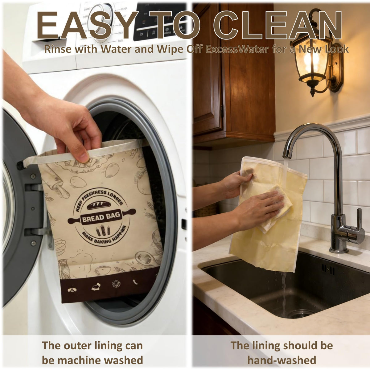 CHWPZRTKL durable cotton bag is hand washable and reusable for sourdough.