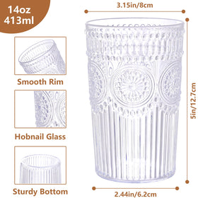 Ciaell clear vintage plastic glasses with textured stripe detail