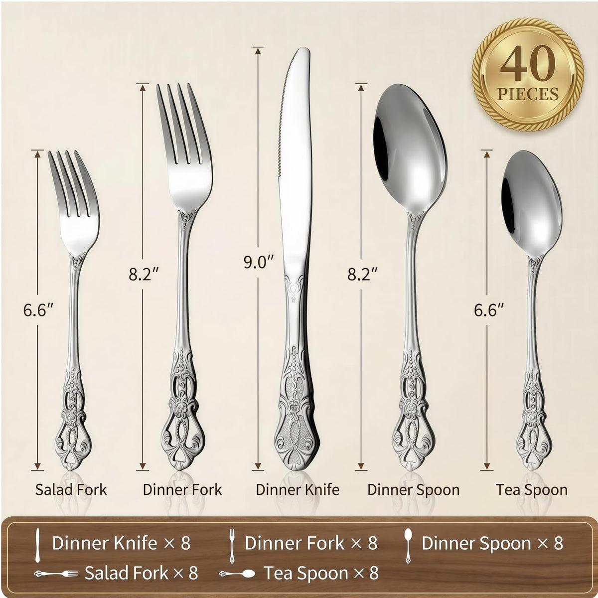 Cididu dinner fork with retro design for elegant table settings.