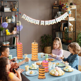 Cididu wedding donut display supplies organize festive treats with vintage flair.