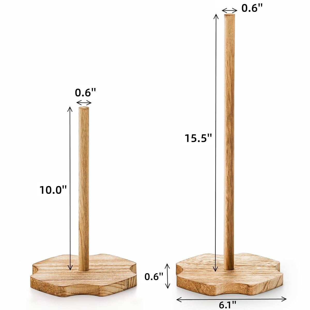 Cididu wood donut stand short holds 4-6 donuts for intimate gatherings.