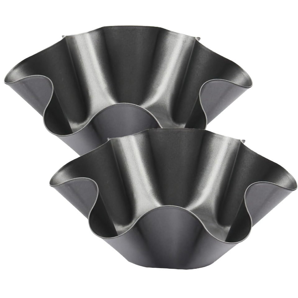 Cielasis 2-pack 8.5 inch taco shell bowls set ready for quick, no-stick release and crisp shells.