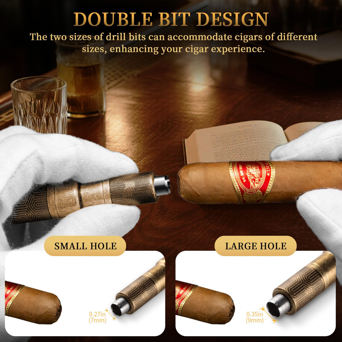 CIGARLOONG punch with screw-open mechanism enabling easy access.