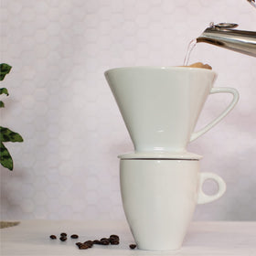 Cilio porcelain dripper is dishwasher safe for quick cleanup.