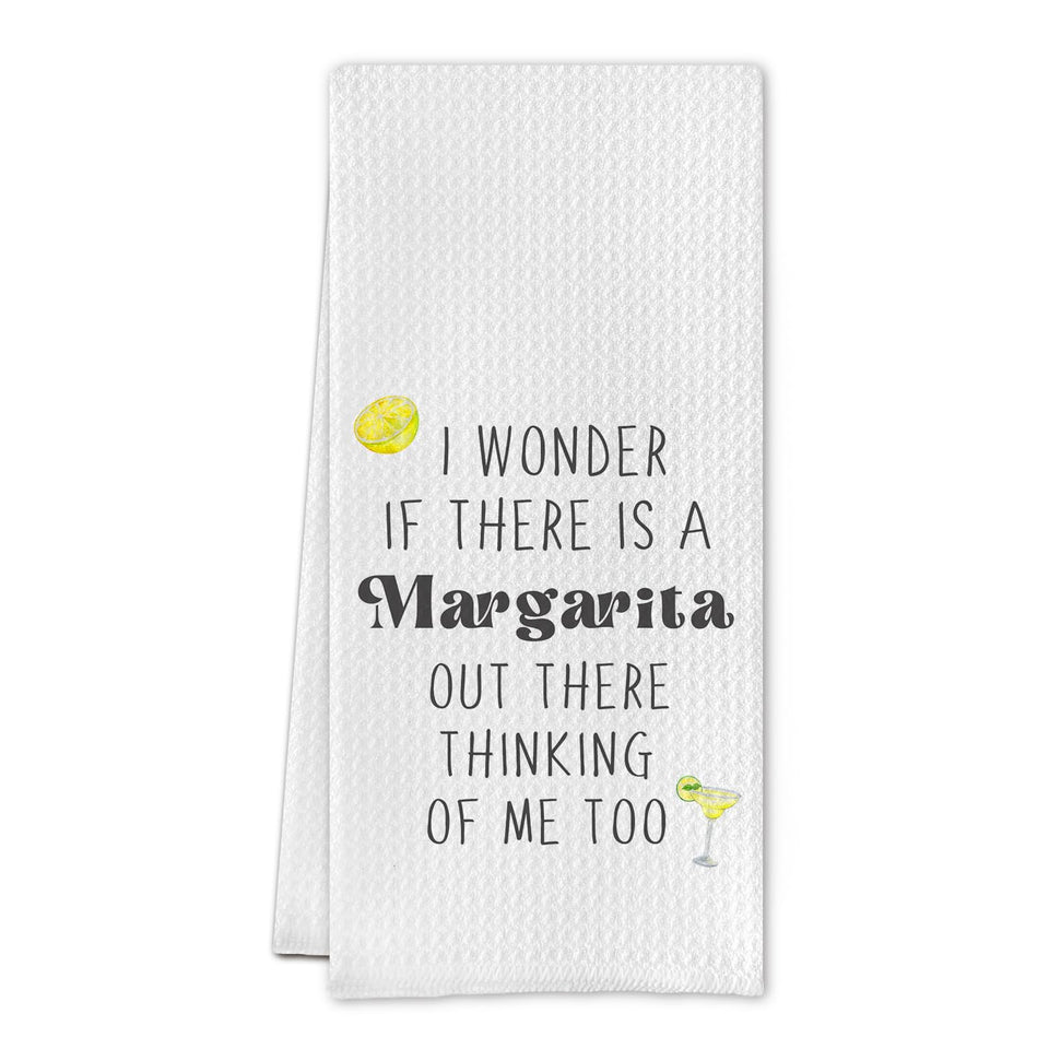 Cilrii Margarita kitchen towel with waffle weave for quick dish drying.