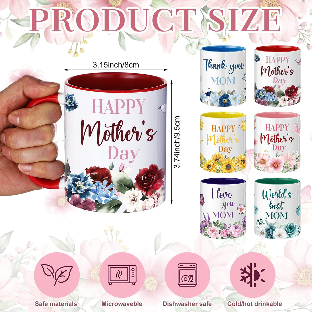 CimoroWin Mother’s Day pink mug for everyday tea or coffee rituals