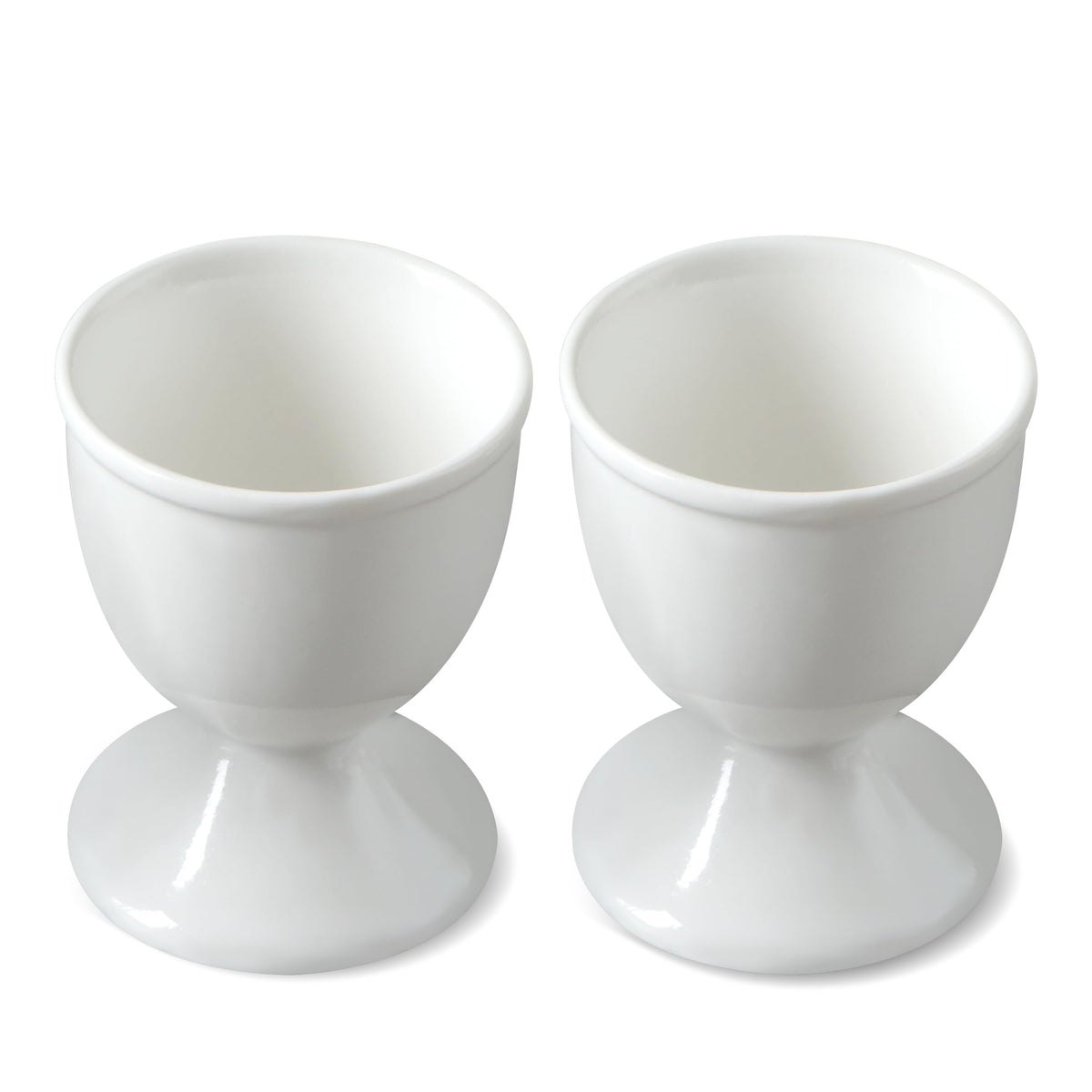 Cinf ceramic egg cup close-up shows fast, even heat distribution for boiled eggs.