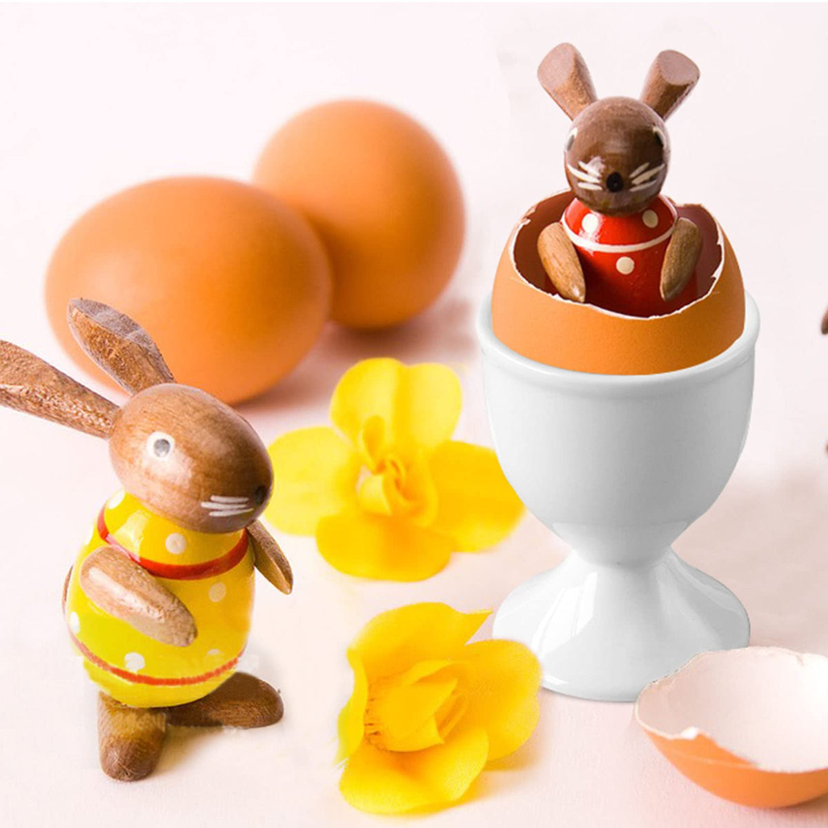 Cinf egg cups designed for soft-boiled eggs and kid-friendly use.