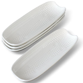 Cinf top-rack safe corn dish is microwave and oven friendly.