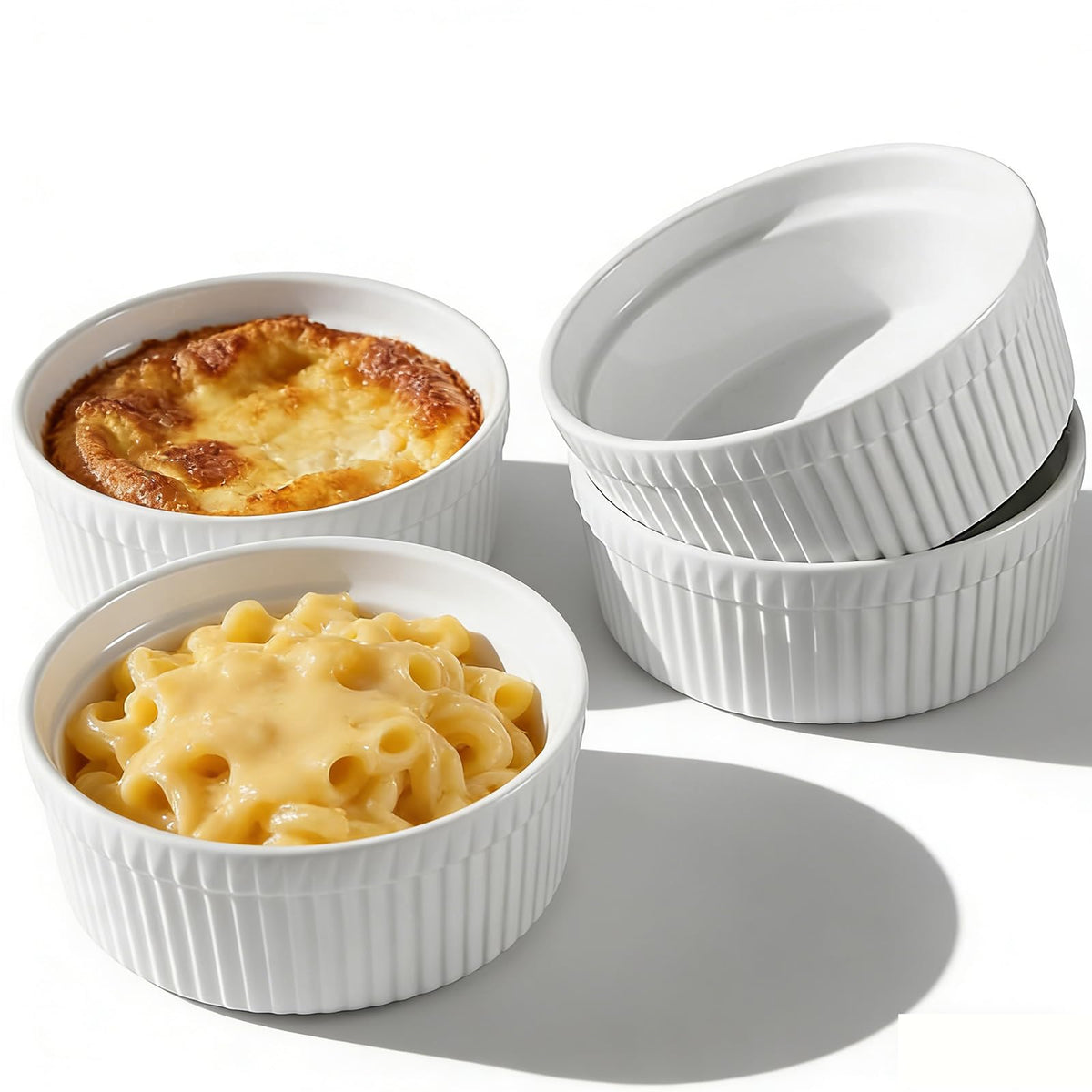 Cinf White 10oz ramekins set of four for single-serve desserts