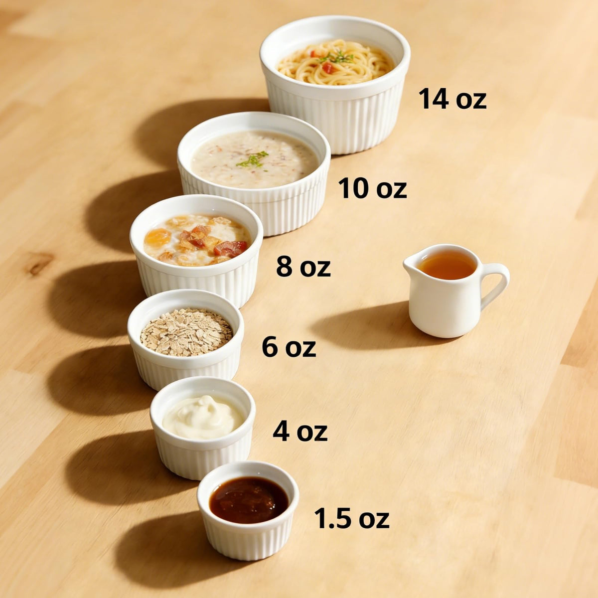 Cinf White creme brulee dishes for elegant individual servings