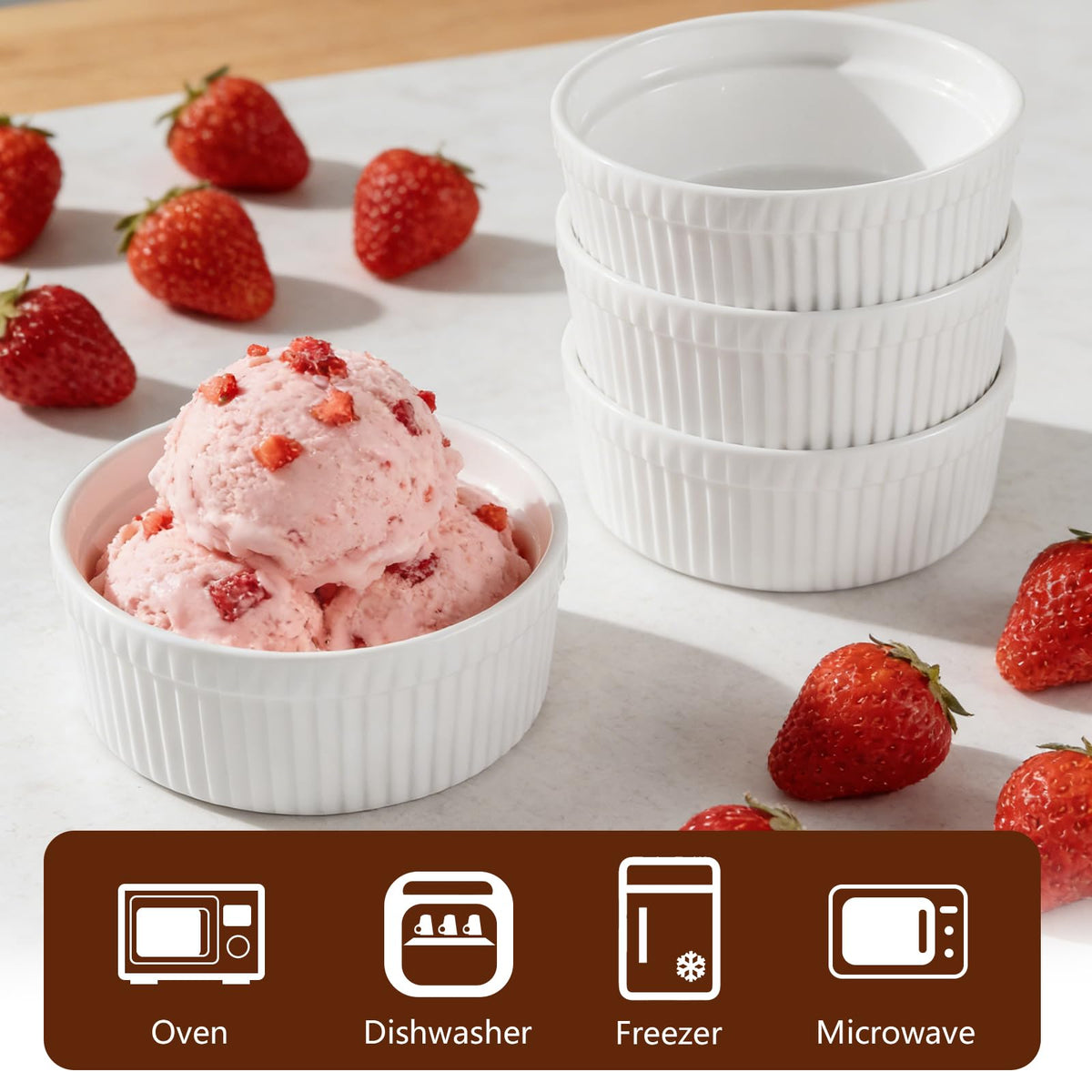 Cinf White glazed porcelain with a clean, durable finish