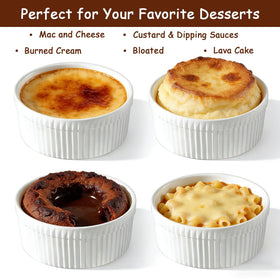 Cinf White ramekins safe for oven and microwave use