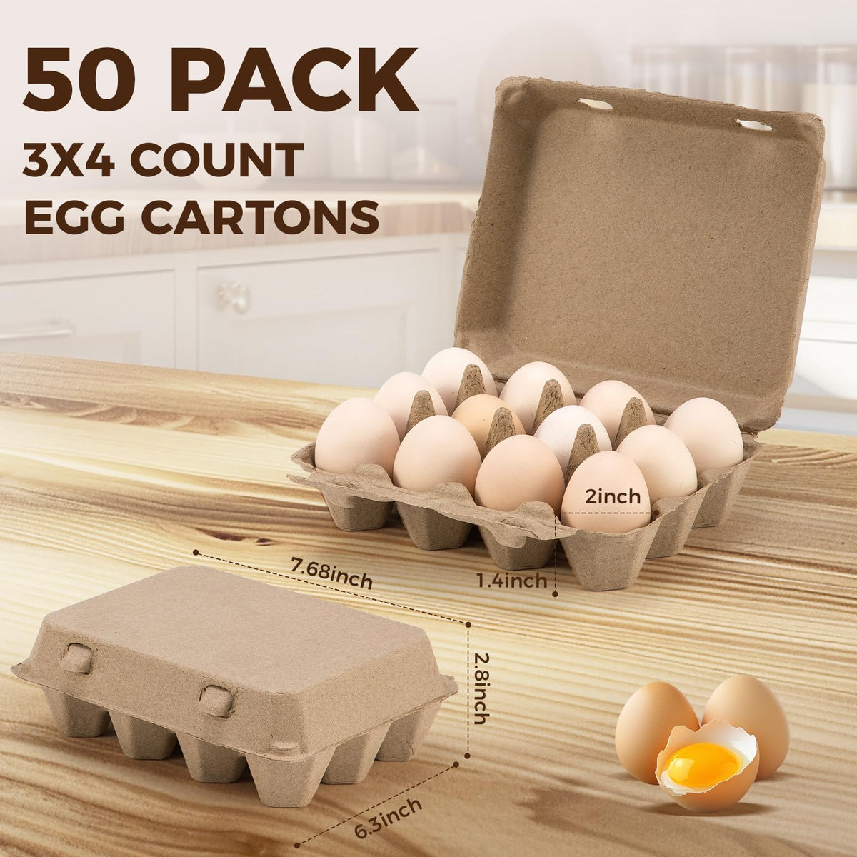 CINPIUK pulp egg tray with deep cups prevents cracking