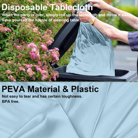 CINSOEN disposable party tablecloths roll up quickly for fast cleanup.