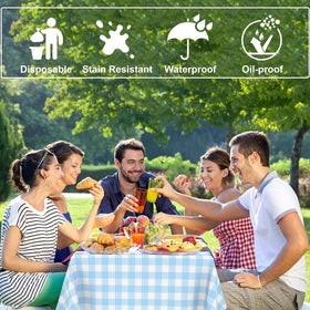 CINSOEN PEVA tablecloth offers durable material for everyday dining.