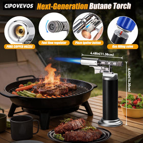 Cipovevos kitchen torch flame control knob enables precise adjustment for various tasks