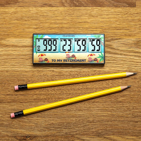 CIRBIC retirement timer on desk with gift packaging appealing to soon-to-be retirees