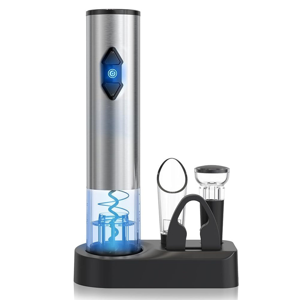 Circle Joy 5-in-1 wine opener in action, opening bottles quickly for effortless entertaining