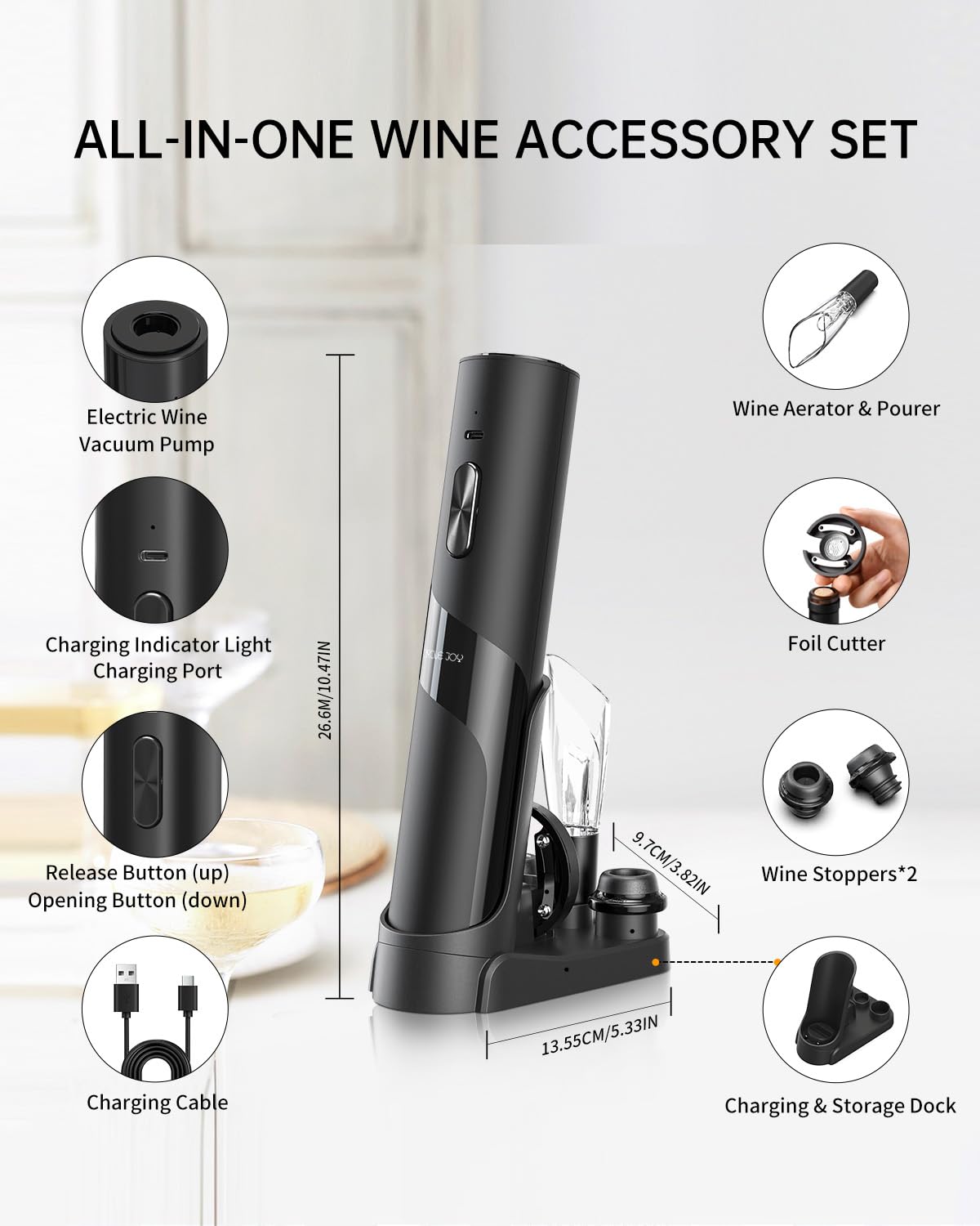 Circle Joy 7-in-1 wine gift set is perfect for wine enthusiasts
