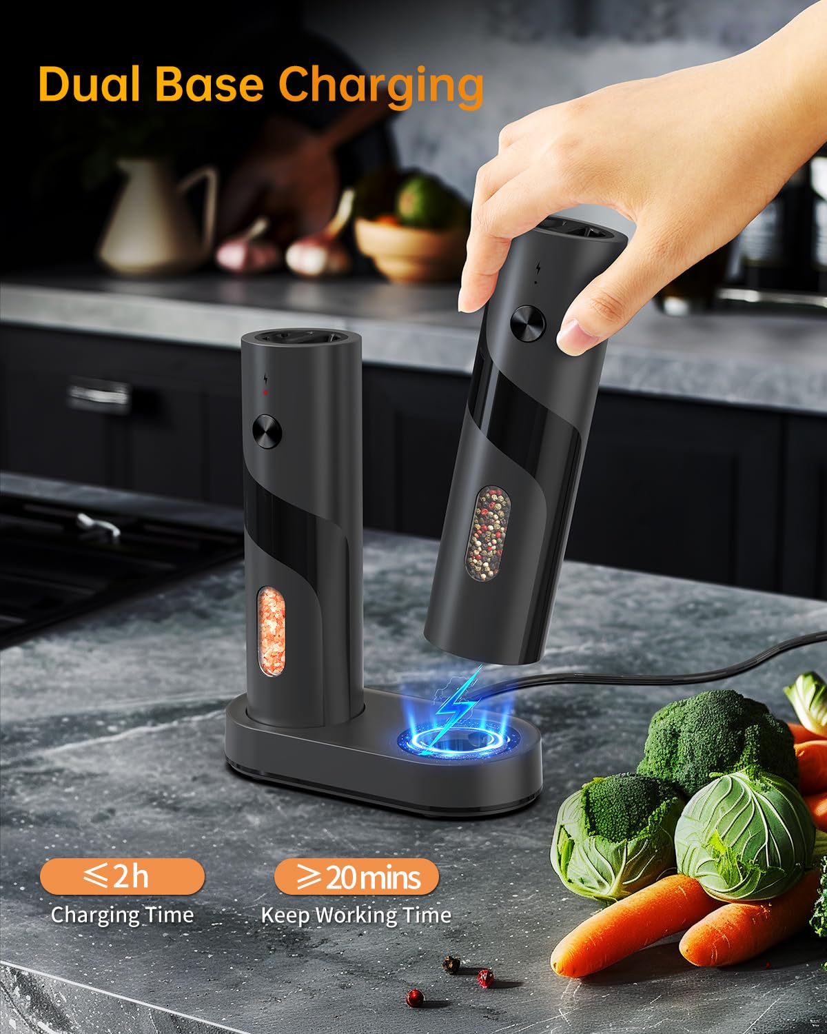 Circle Joy adjustable coarseness dial shown for precise texture control in any recipe.