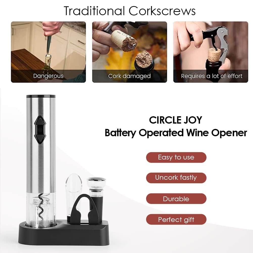 Circle Joy cordless design enables untethered cork removal on any surface