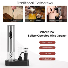 Circle Joy cordless design enables untethered cork removal on any surface