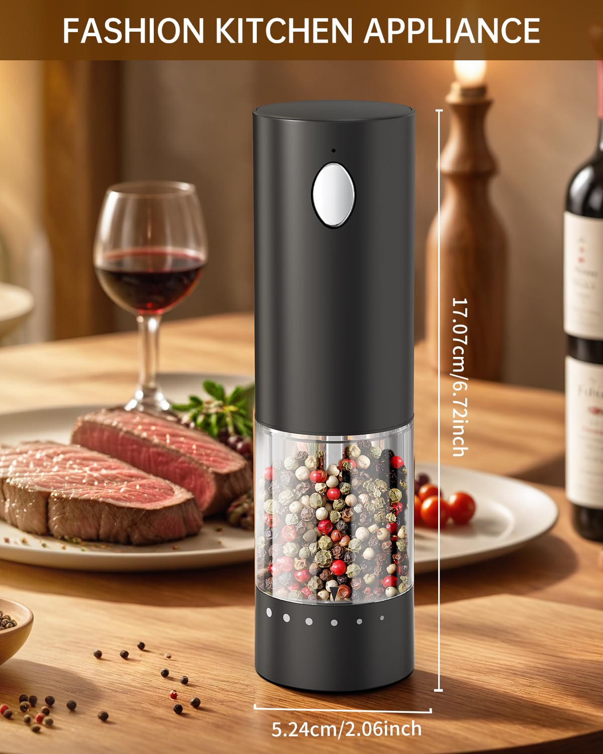 Circle Joy salt and pepper grinders used in a tidy home kitchen
