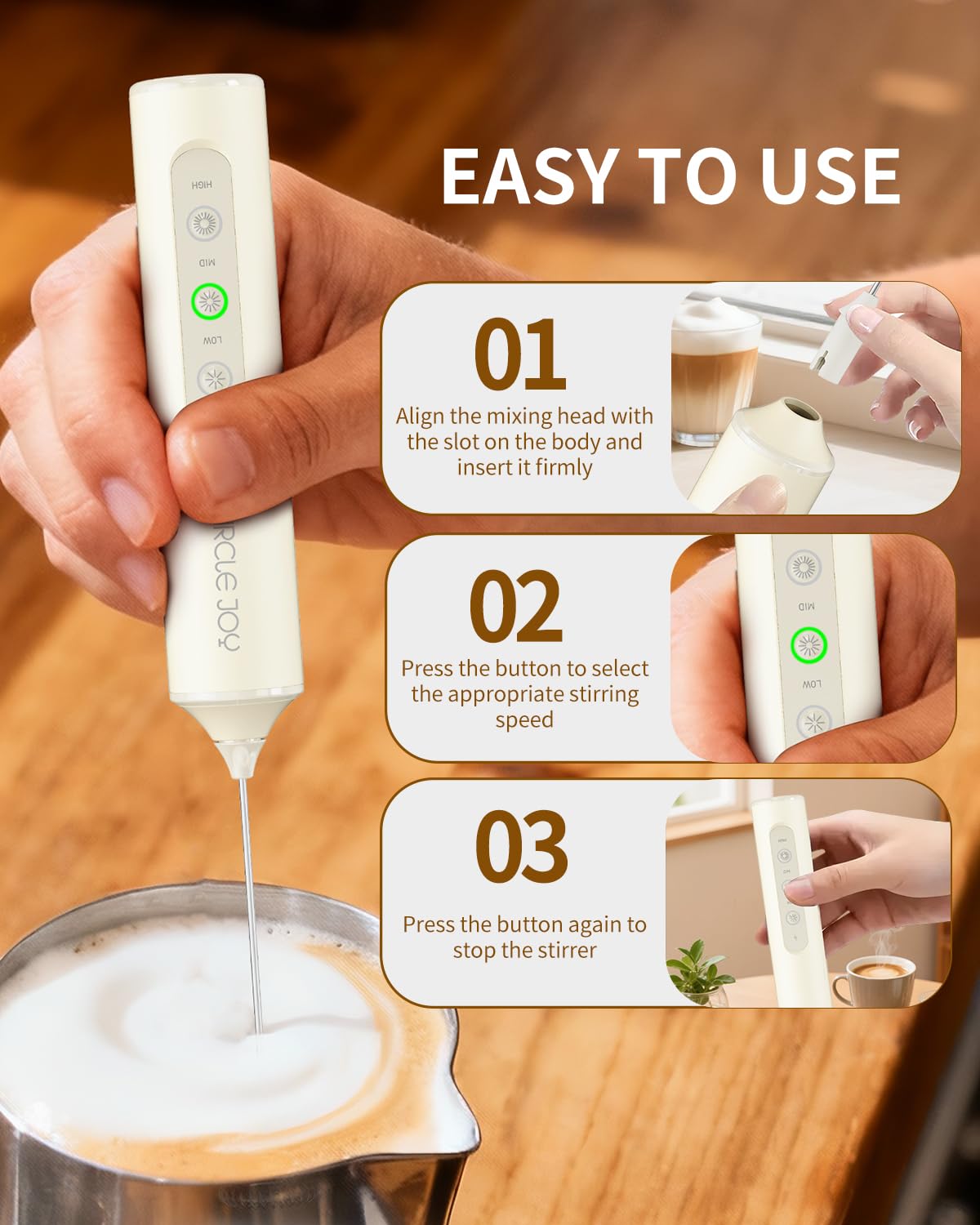 Circle Joy detachable stainless heads for easy cleaning after use