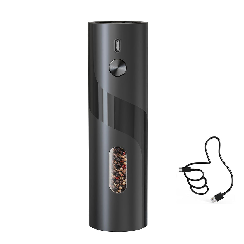 CIRCLE JOY Electric Pepper Mill with top-refill design for easy seasoning